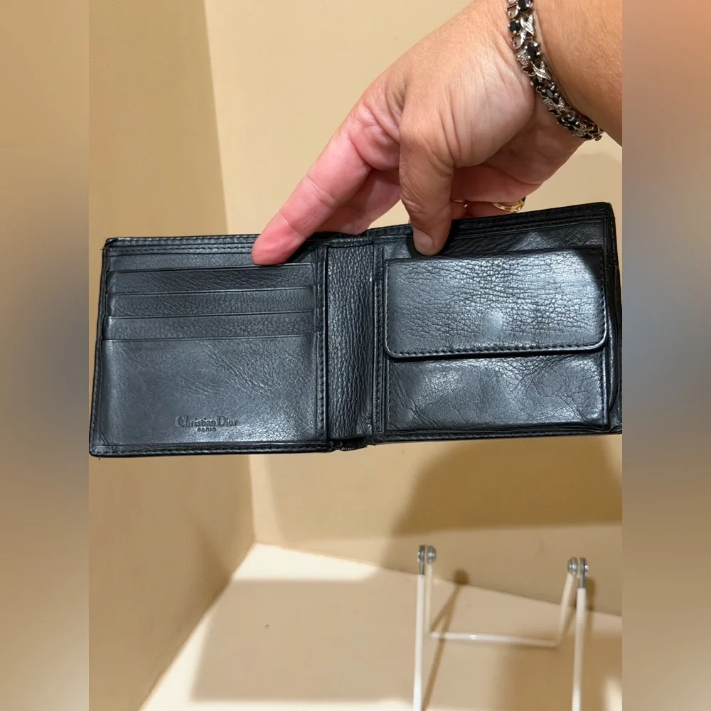 Christian Dior Black Leather Men’s Bifold Wallet